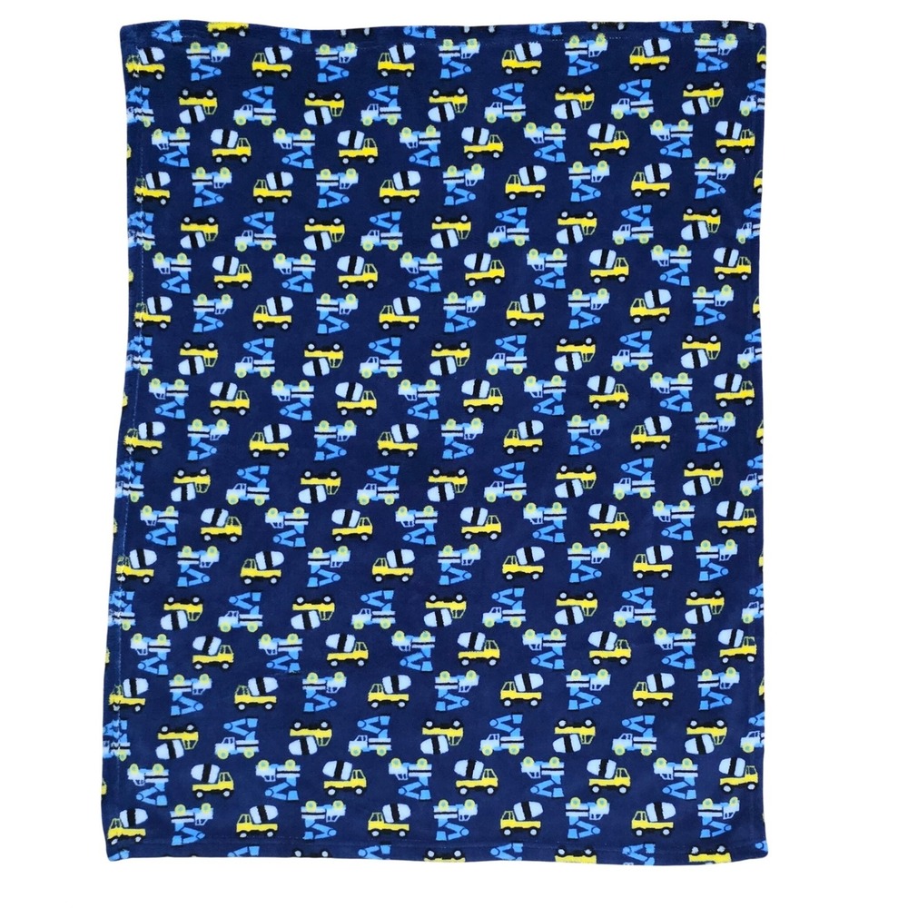 Baby Gear Navy Blue Construction Truck Fleece Baby Blanket 30x40